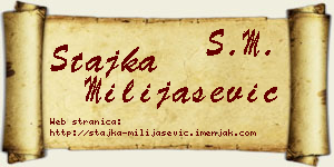 Stajka Milijašević vizit kartica